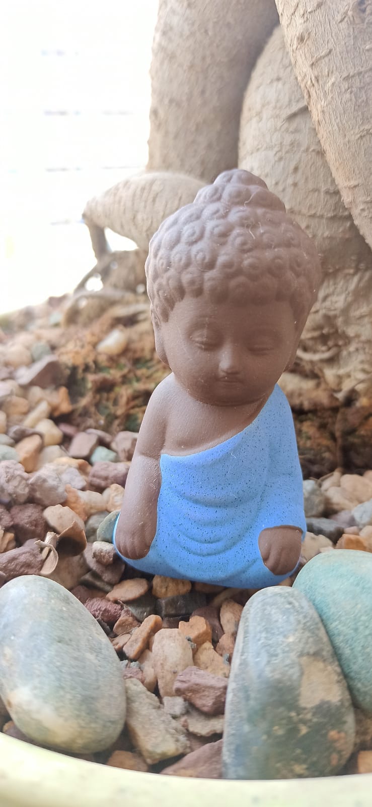 Meditating Praying Dark Blue Buddha Set of 1 - Sajja Garden Nursery