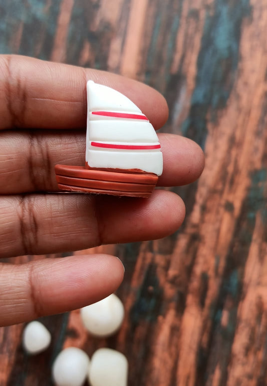 Mini Duck Fairy Garden Miniature White and Red Boat Set of 1 - Sajja Garden Nursery