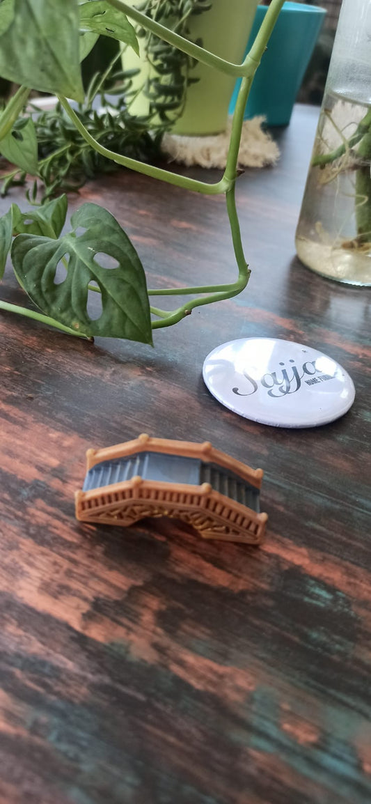 Blue Grey French carvied Bridge Set of 1 - Sajja Garden Nursery