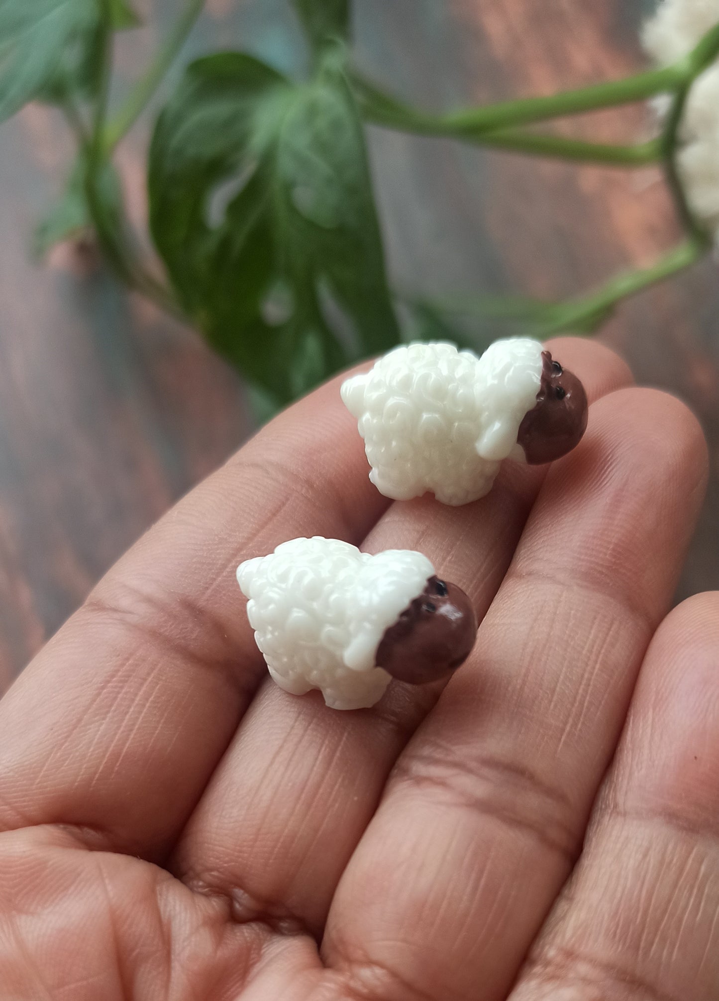 Buy Online Sheep plastic miniature garden toys - Brown Sheep Set of 2- Sajja Garden Nursery