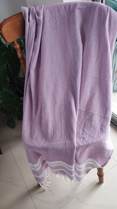 Super Absorbent Organic Cotton Lilac Bath Towel With Tassel XL for Men