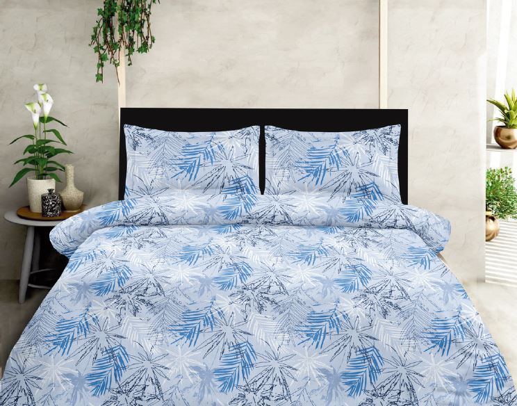 luxury-collection-blue-white-leaves-king-bedsheet-sage-108-inches-x-108-inches