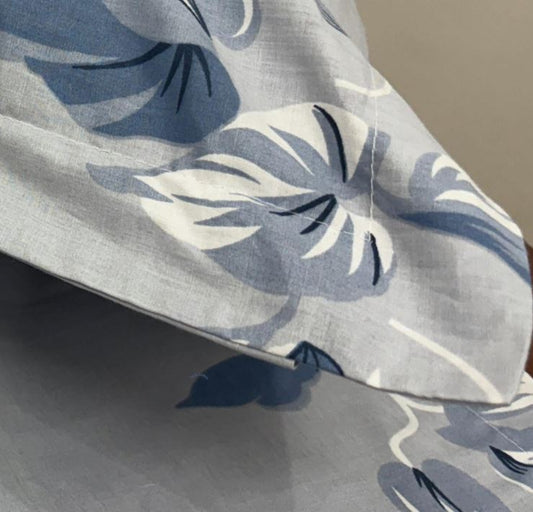 Premium Luxury Collection Cotton Blue Floral Double Bedsheet Super King 9f x 9f