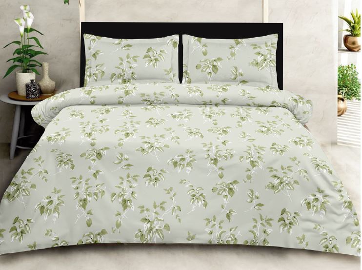 Luxury Collection Sage Green Floral King Bedsheet Sage 108 inches x 108 inches