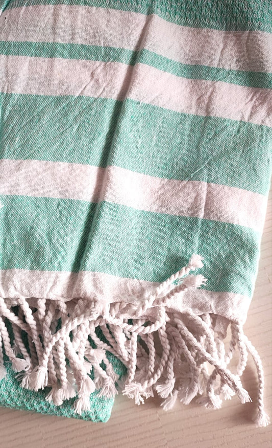 Absorbent Turkish Weaved Organic Cotton Bath Towel Turquoise Sea Green XL for Men