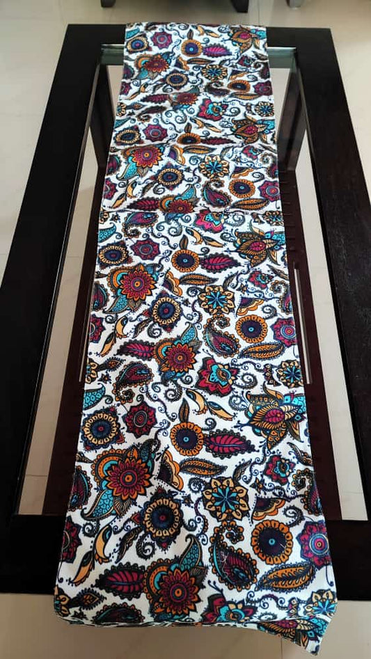 Multicolour Abstract Cotton Table Runner Cover (L-54in, W-12in)