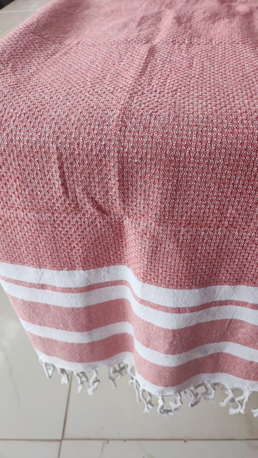 Super Absorbent Organic Cotton Bath Towel With Tassel Light Orange