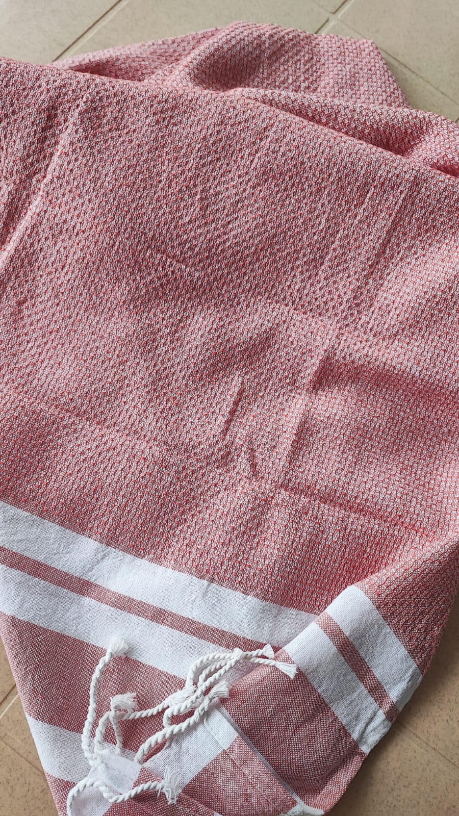 Super Absorbent Organic Cotton Bath Towel With Tassel Light Orange