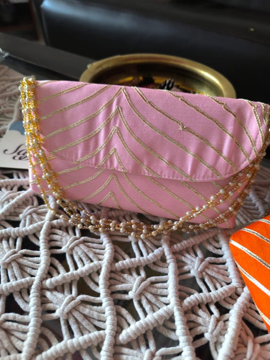 Designer Pink Clutch Gift Bags | Handcrafted Potli Bags | Buy Party favors party favors