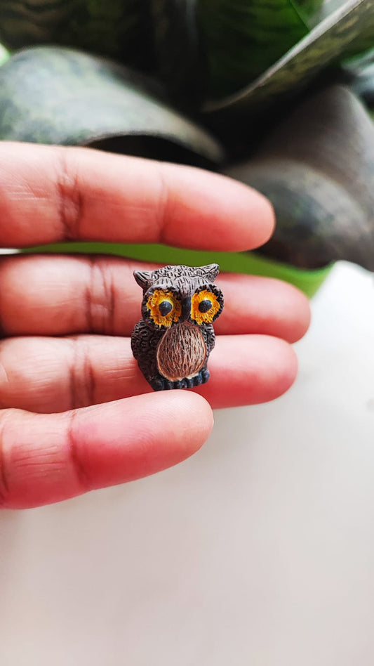 Dark Brown Owl - Set of 1 - Sajja Garden Nursery