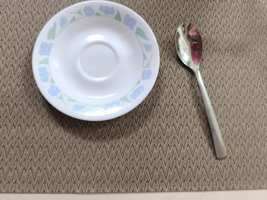 Chevron Brown Poly Vinyl Weaved Set of 6 Multicolour Table Placemat