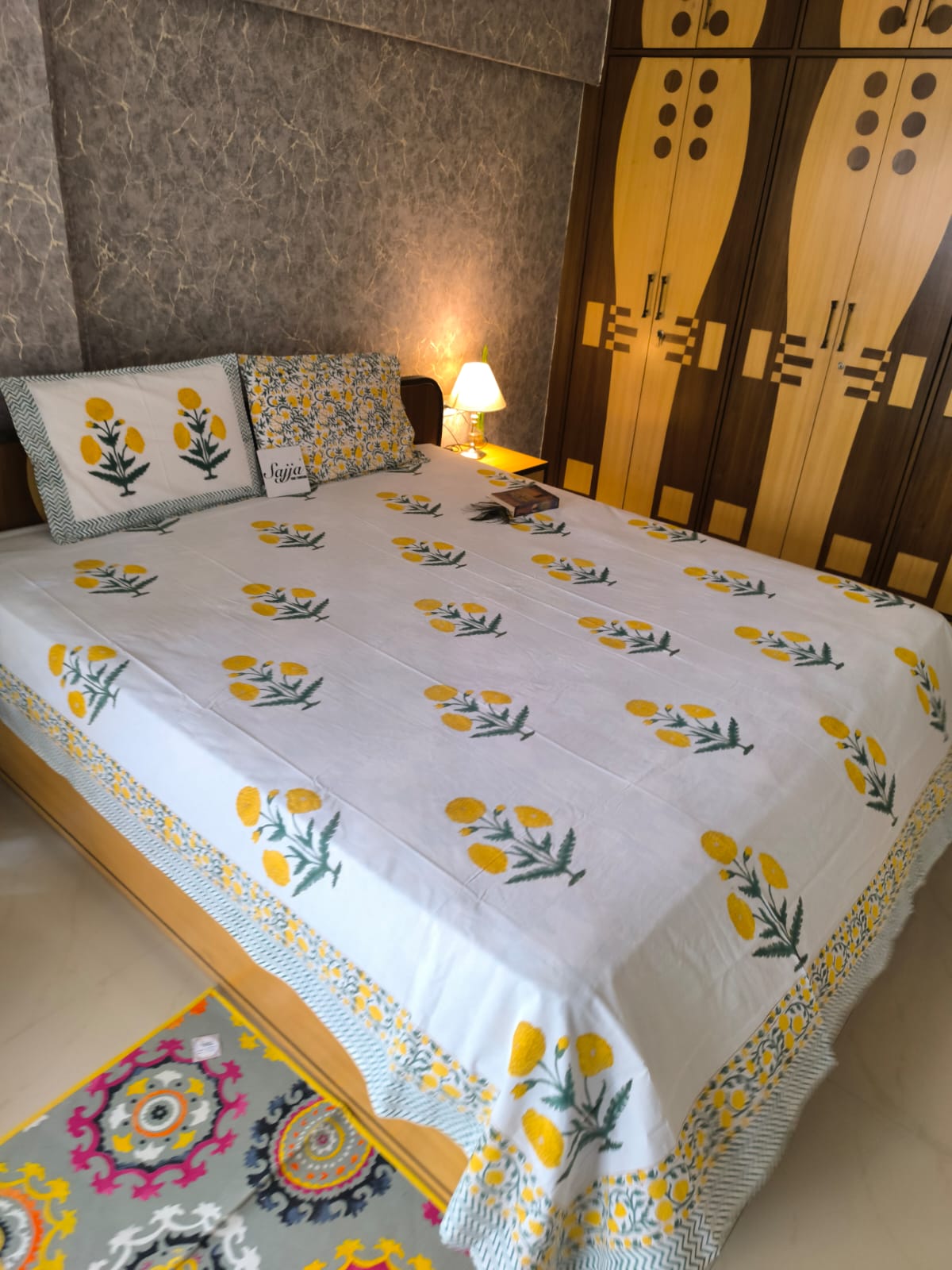 COTTON BEDSHEET, HAND Block Print Bedsheet with 2 Pillow Cover Bedroom Home Decor Floral Bedsheet Cotton Double For Indian Design Bedsheet