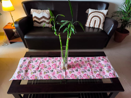 Pink Floral Trendy Cotton Table Runner |  Microwave Cover | Dining Table Linen Collection