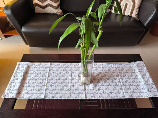 Contemporary Blue Green  Table Runners, Organic Cotton |  Microwave Cover