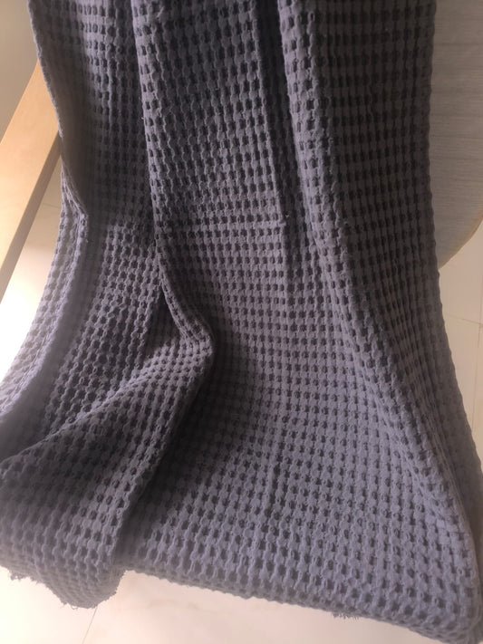 Grey Royal Luxurious Organic Cotton Waffle Bath Towel