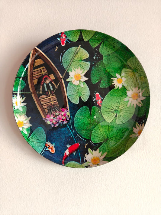 Shop Metal Wall Plates | A quiet boat drifts through a pond of dreams |  8 inches - 1 wall plate