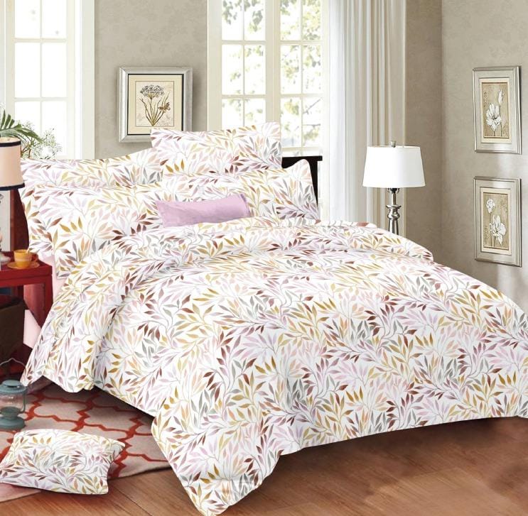 Premium Luxury Collection Water colour Series Cotton Pink Floral 108 inches x 108 inches King Bedsheet