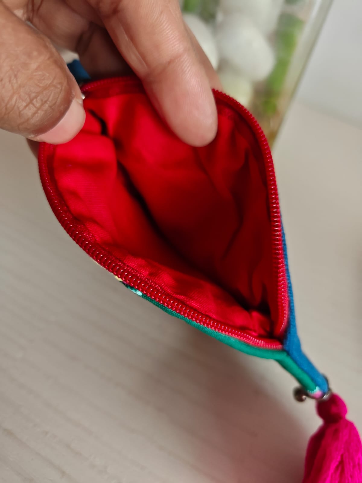 Handmade Cotton Fabric Kids Pouch Coin bag iPods Earplugs bag multicolour