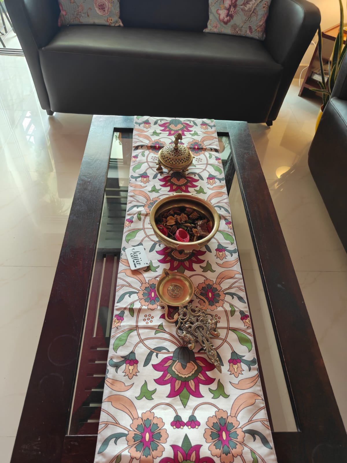 Multicolored Dupion Silk Table Runner For Centre Table (L-48in, W-12in) | L- 4 feet