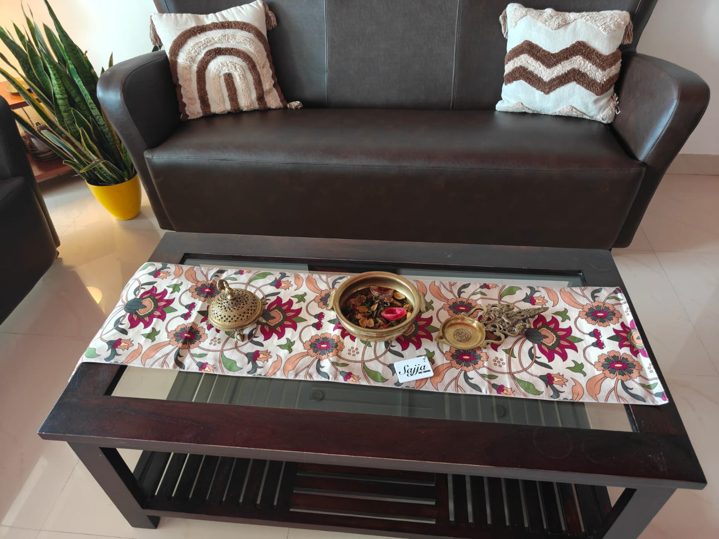 Multicolored Dupion Silk Table Runner For Centre Table (L-48in, W-12in) | L- 4 feet