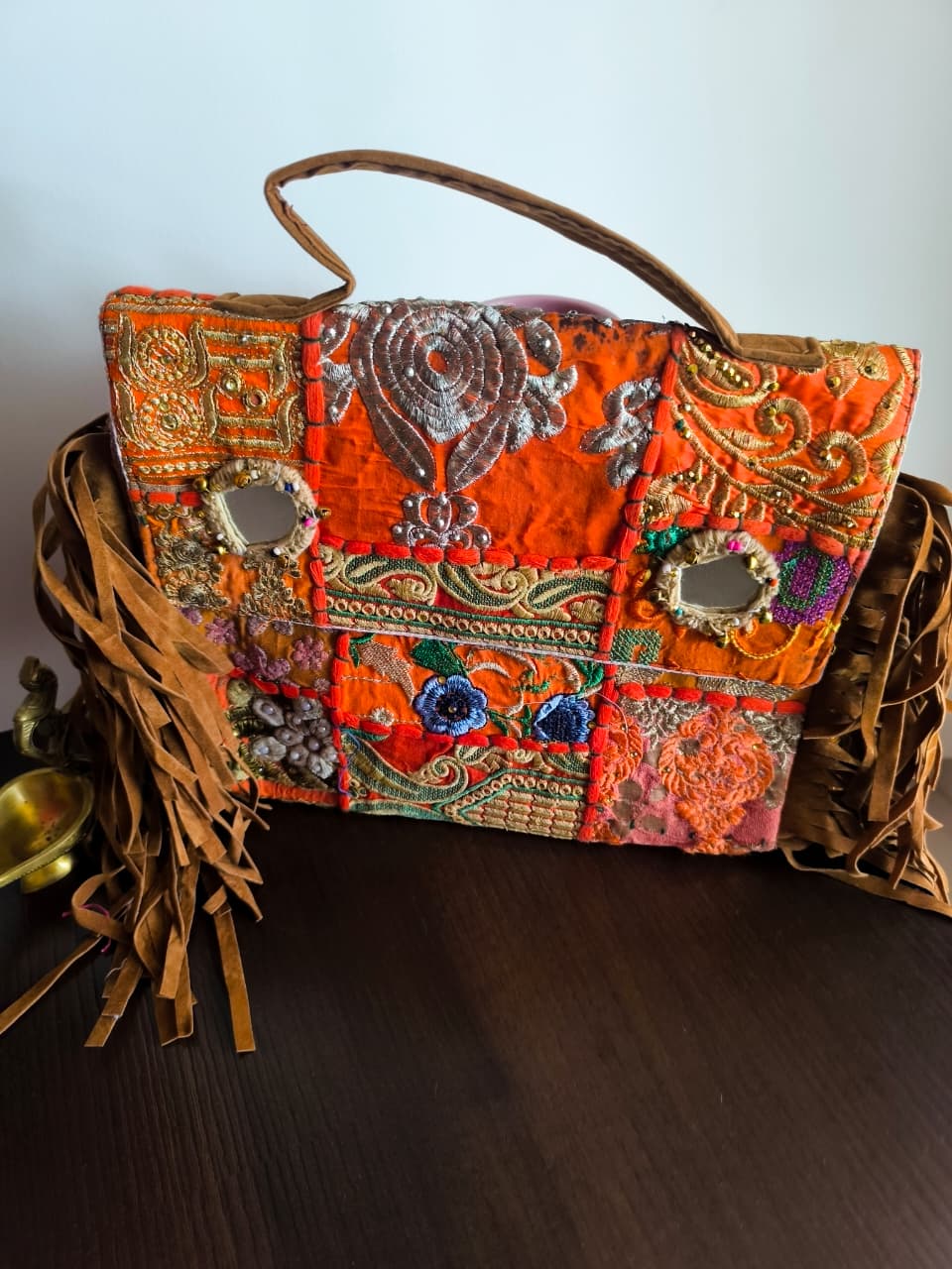 Vintage Chic Banjara Handmade Embellished Embroidered Patchwork Sling Clutch Bag | Crossover Bags