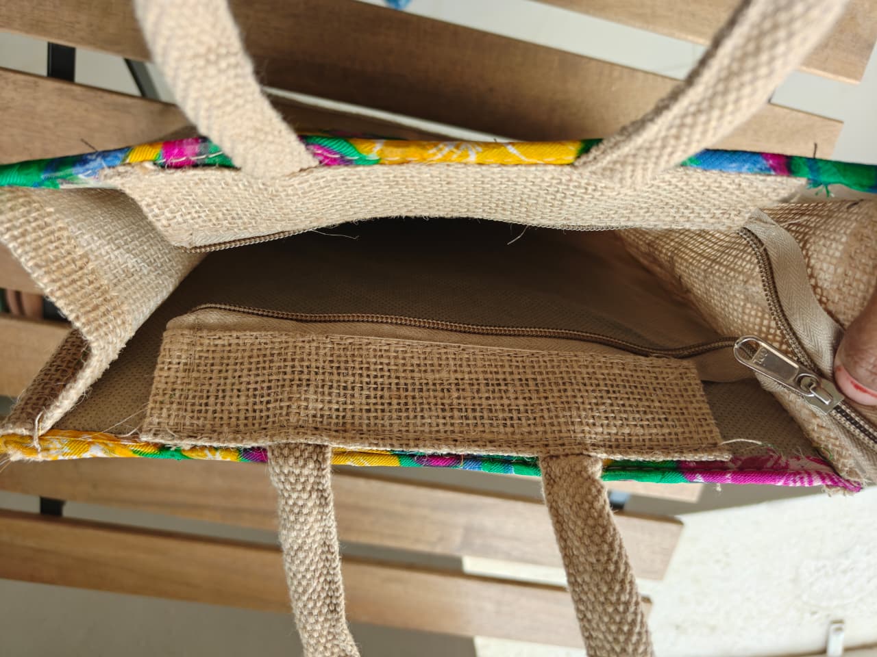 Stylish Floral Silk Jute Gifting Bag | Eco friendly Handcrafted Lunch Bags