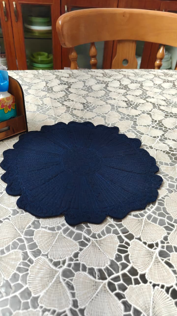 Dark Blue Small Round Table Placemat Trivet - 1 piece