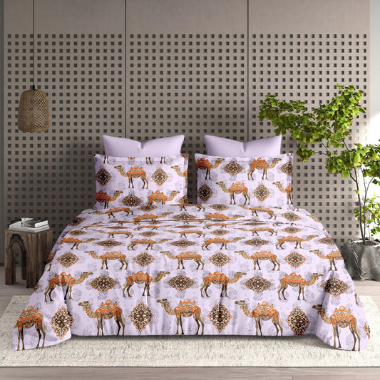 Premium Opulence Blush Purple King Bedsheet Camel 108 inches x 108 inches