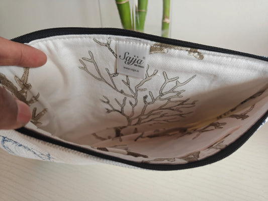 Trendy Abstract Weaved Cotton Pouch Travel Bag Cosmetic Bag Pencil Wire Storage Bag
