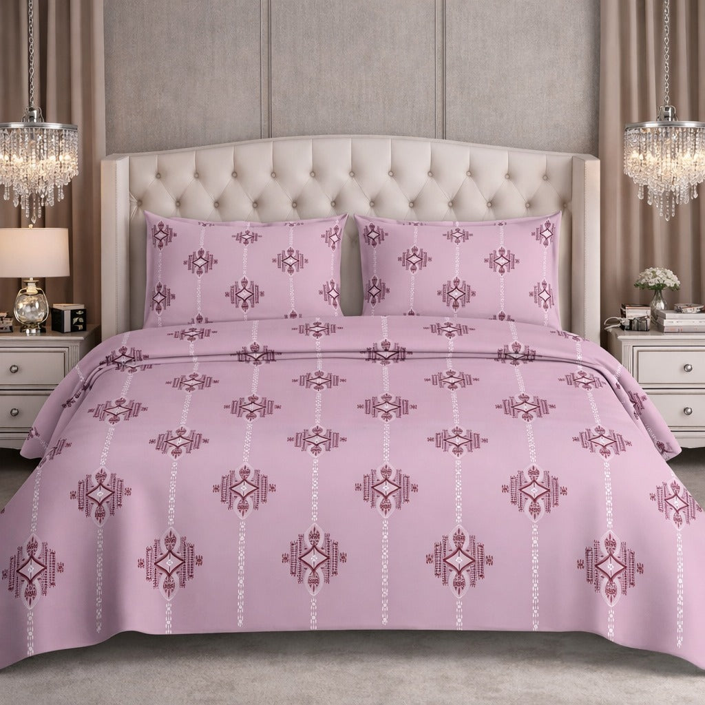 Deluxe Dusty Pink Feather Soft Super King 10f x 10f Jumbo Size Bedsheet