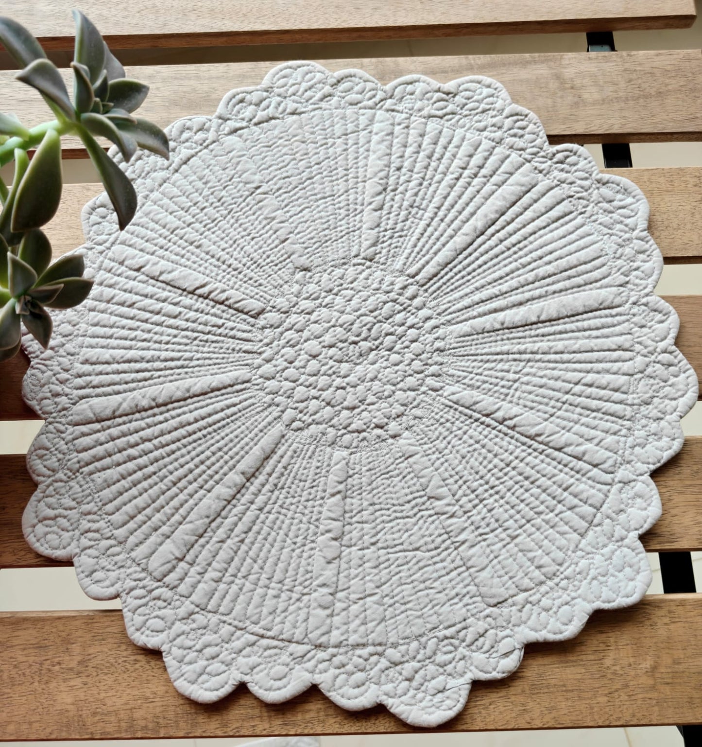Winchester Grey Medium Decorative Quilted Focal Runner Trivet