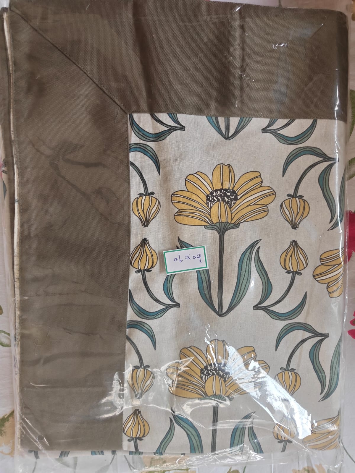 Floral Pure Cotton Six Seater Table Cloth with borders 60 x 90 inches