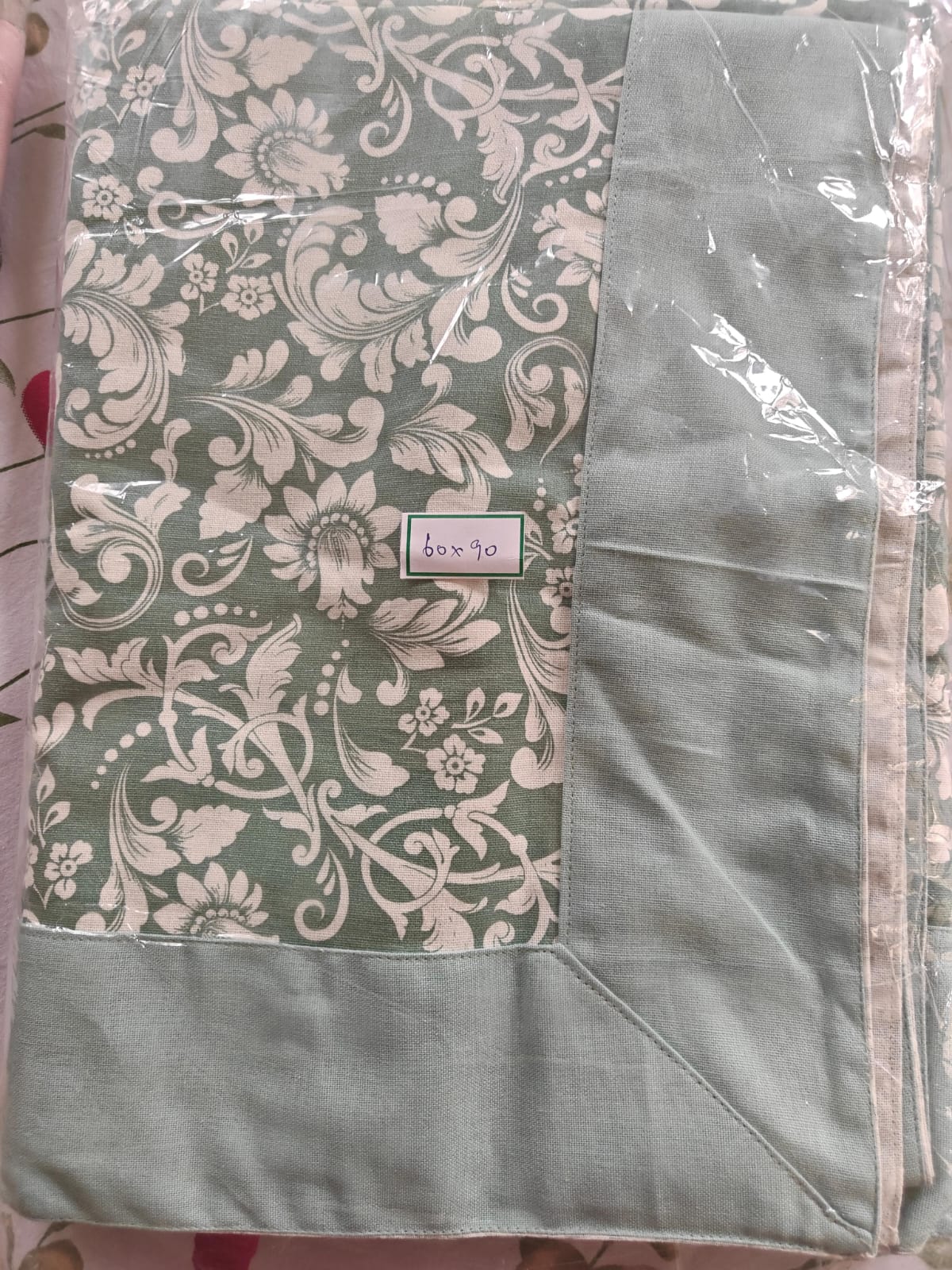 French Floral Thick Cotton Table Cloth 6 to 8 Seater Table Cover 60" x 90"