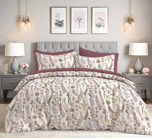 Premium Opulence Cotton Multicolour Floral Bedsheet 108 inches x 108 inches