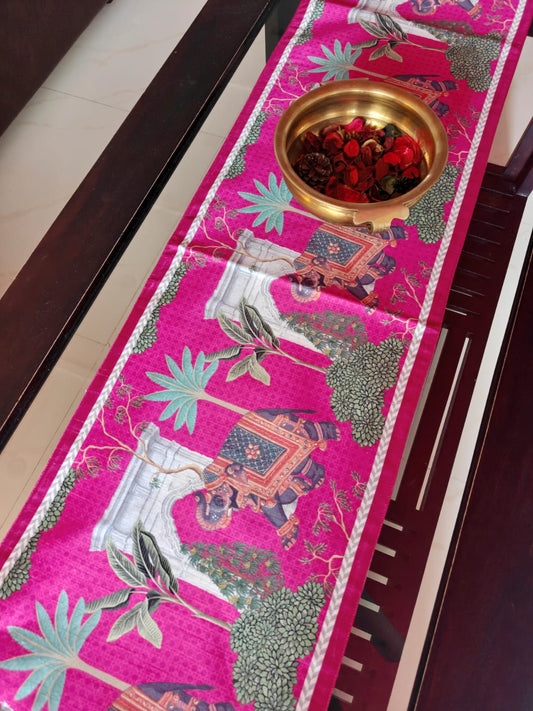 Trending Vintage Ethnic Elephant Silk Table Runner 12 x 72 inches