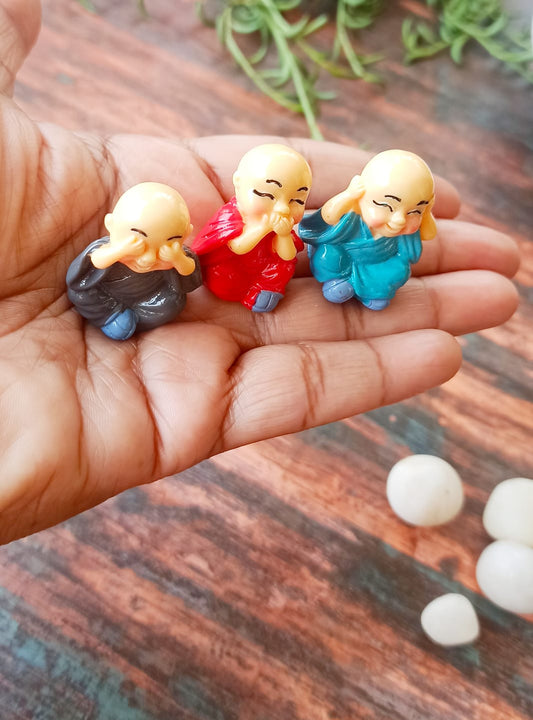 बुरा मत देखो, बुरा मत सुनो और बुरा मत बोलो!!! Buddha - set of 3- Sajja Garden Nursery