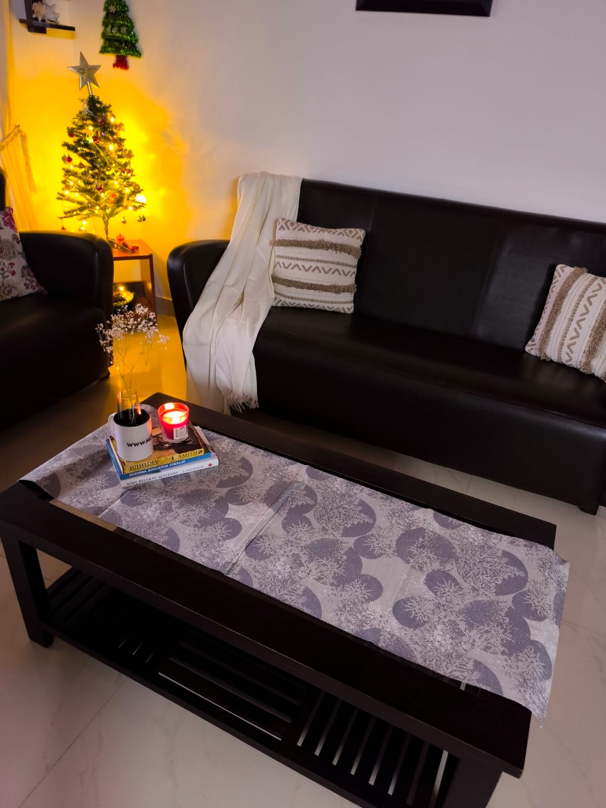 Table Runners, Grey Classic Pattern Cotton | Microwave Cover | Dining Table Linen Collection