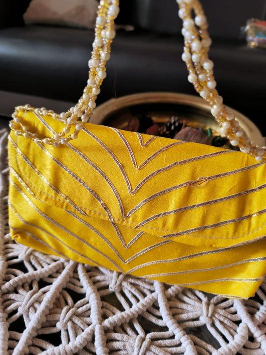 Designer Yellow Clutch Gift Bags | Handcrafted Potli Bags | Buy Party favors party favors