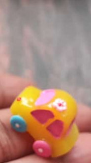 These beautiful Vroom miniature Toy Car yellow with pink and blue ,1 piece Sajja Garden Nursery