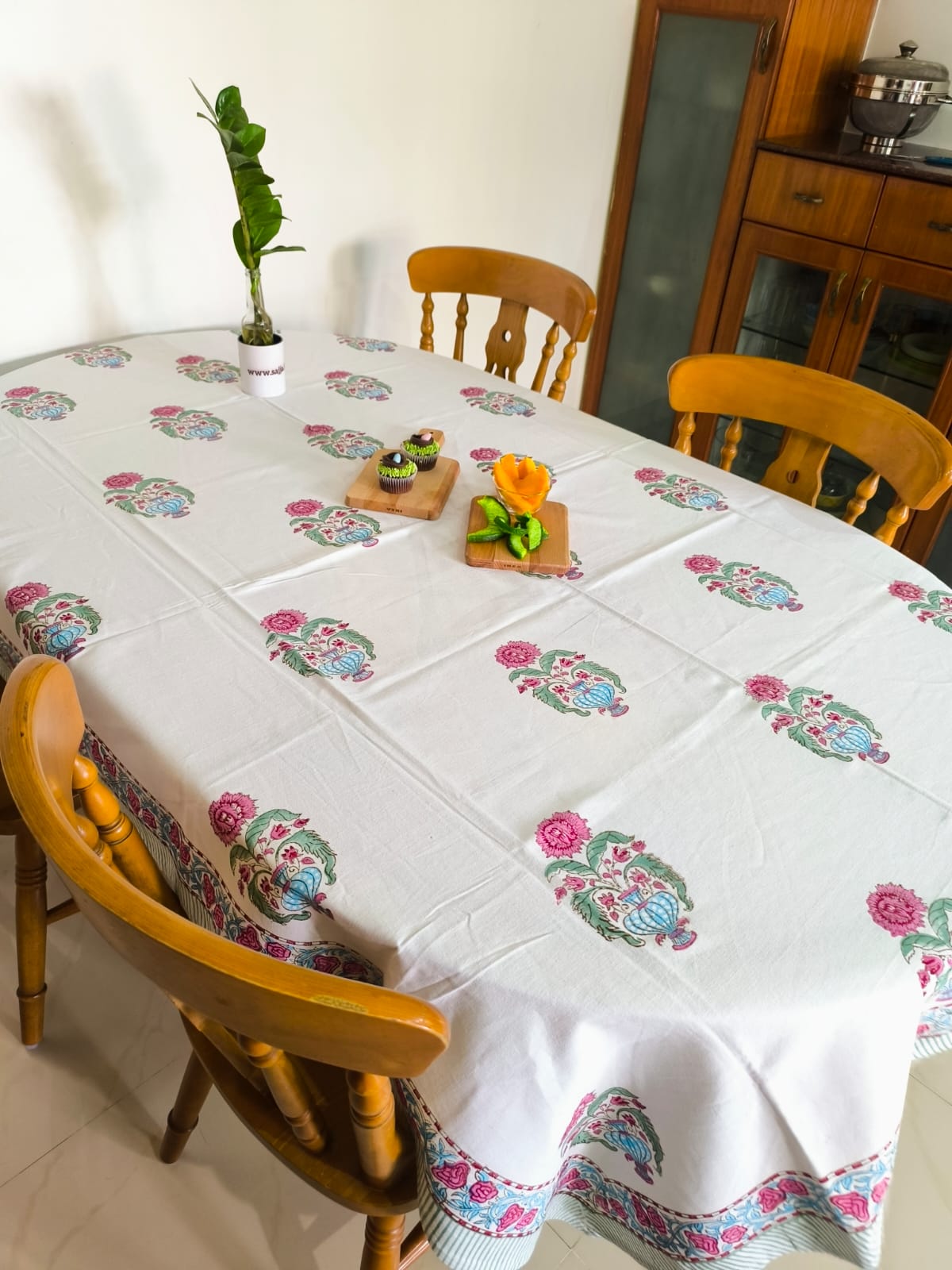 Designer Cotton Dining Table Cloth 6 to 8 Seater Table Cover 60" x 90"