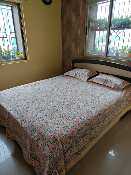 Buy Queen Vintage Traditional Red Mandala Pure Cotton Floral Bagh Double Bedsheet