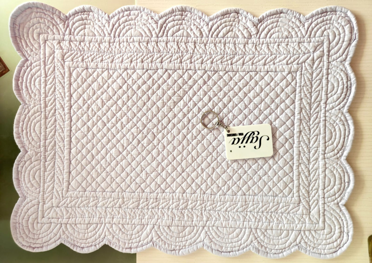 Moon Orchid Light Purple Lilac Quilted Cotton Placemat Rectangular Runner Table Mat