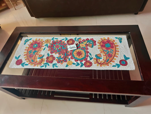 Bright Paisley Beaded Coffee Centre Dining Table Runner Hand Embroidery