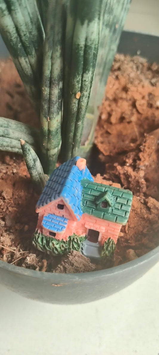 Miniature European-style cottage figurine