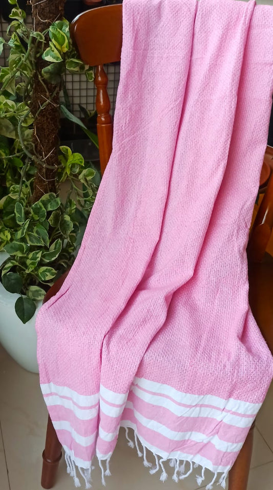 Sajja Pink Organic Cotton Bath Towel Online