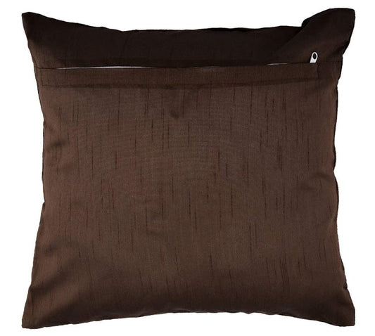 Dual tone Spiral work Silk Cushion Covers ( Brown Golden, 12 by 12 )