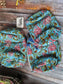 Blue Floral Hand block Cotton Cosmetic Bag Toiletry pouches Set of 3