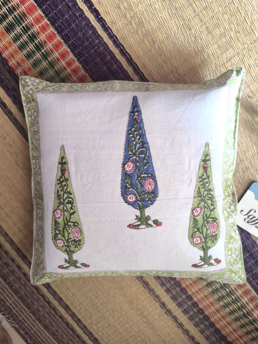 Buy Online Hand Block Mughal Butta Hand-Blocked Cushion Cover set of 5