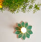 Decorative Handmade Royal Green Round Floral Beads Coaster Doily