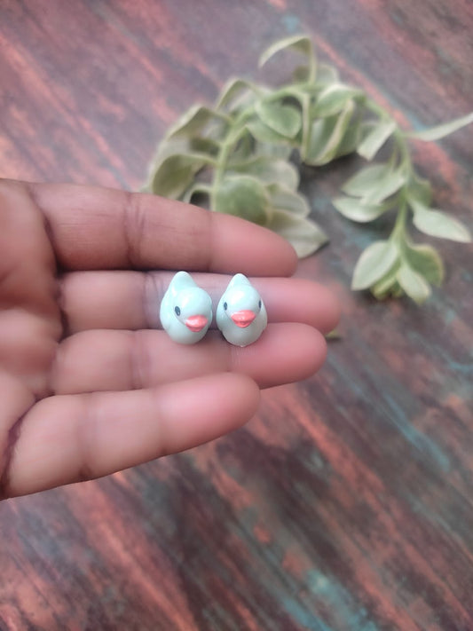 Mini Duck Fairy Garden Miniature Blue Duck Set of 2 - Sajja Garden Nursery